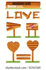 Vector wooden sign Set