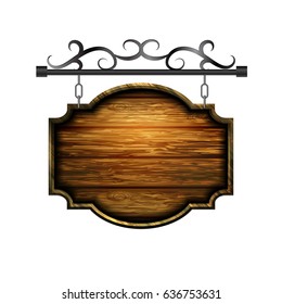 vector wooden signboard