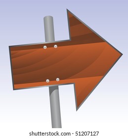 vector wooden signpost