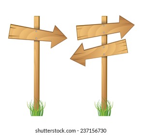 Vector Of Wooden Signs