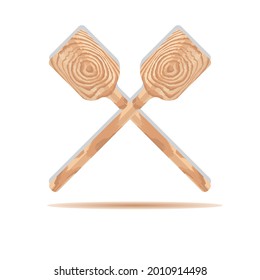 vector wooden spatula for cooking logo