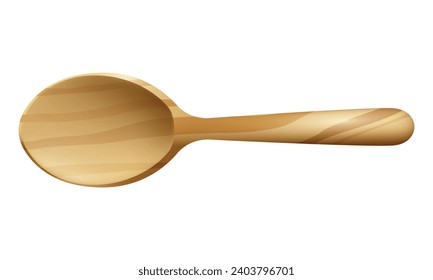 Vector wooden spoons isolated on white background
