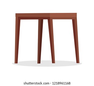Vector wooden stool isolated on a white background.