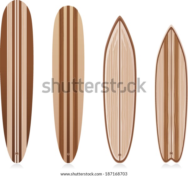 Vector Wooden Surfboards Set 2 Separate Stock Vector (Royalty Free ...