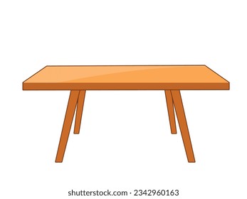 Vector Wooden table isolated illustration on white background.
