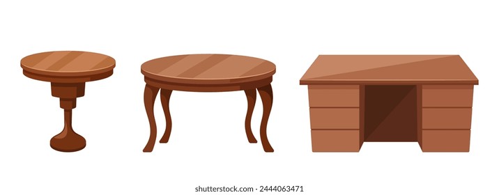 Mesas de madera de Vector. Mesa de comedor ovalada Ancla Comidas de familia con un encanto robusto, mesa de trabajo Fomentar la productividad