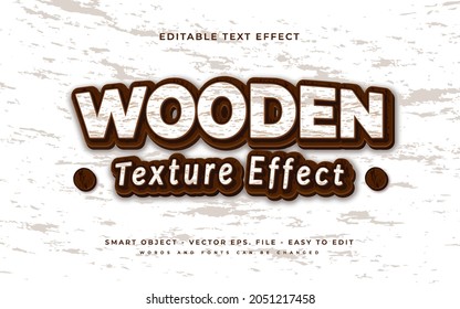 Vector Wooden Texture Effect Editable 3D Text Effects Template