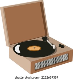 Vektorhölzerner Vinyl-Player auf Schwarz