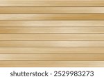 Vector wooden wall background. Horizontal realistic panel, light brown wood grain texture, natural textured surface, top view of empty wooden floor. Vintage parquet, textured wood planks wallpaper.