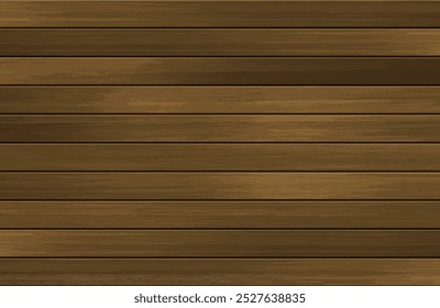 Fondo de pared de madera de Vector. Horizontal panel realista, textura de grano de madera marrón oscuro, superficie texturizada natural, vista superior del piso de madera vacío. Fondo de pantalla texturizado con tablones de madera, parquet vintage