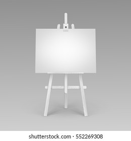 Escarabajo blancos de madera vectorial con lienzo horizontal vacío aislado en segundo plano