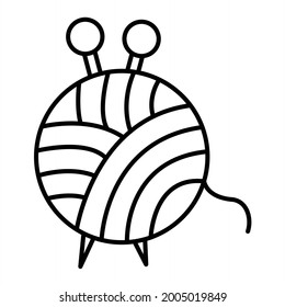 Vector Wool Ball  Outline Icon Design
