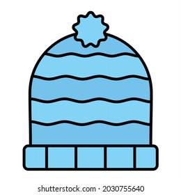 Vector Wool Hat Filled Outline Icon Design
