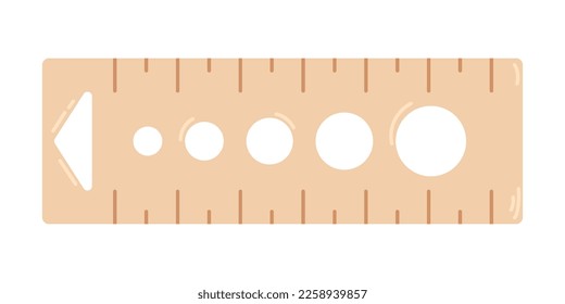 Vector woolen swatch ruler and needle gauge tool. Knitting tool in flat design. svg
