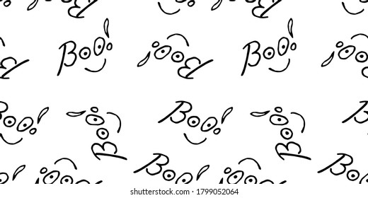 Vector word Boo for electronic and printed design. Seamless background