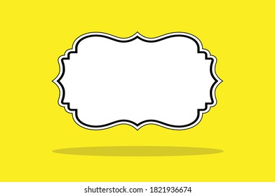 Vector of word bubble box isolated on yellow color background for designer.