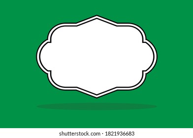 Vector of word bubble box isolated on green color background for designer.