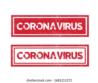 Vector word COVID-19 Coronavirus red ink stamp seal dangerous message with grunge effect