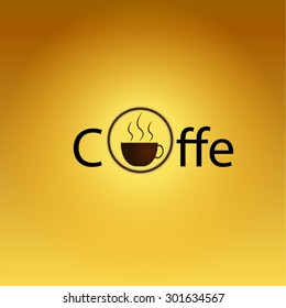 Vector word with a cup inside