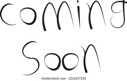 vector word design coming soon font beautiful white background