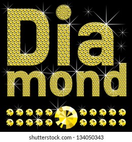 vector word diamond, of diamond letters big and small