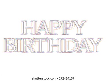 Vector word Happy Birthday