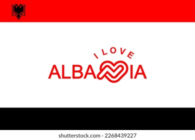 Vector is the word "I LOVE ALBANIA". Red and black.