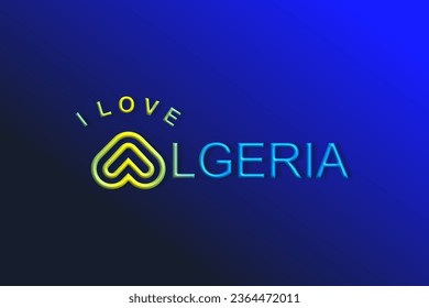 Vector is the word "I LOVE ALGERIA". Rounded, outline and elegant.