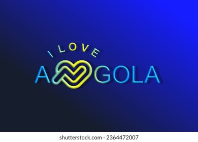 Vector is the word "I LOVE ANGOLA". Rounded, outline and elegant.