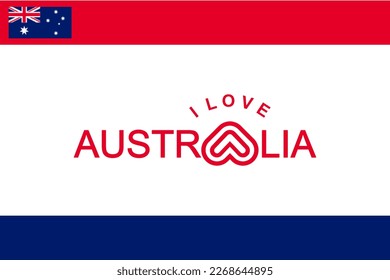 Vector is the word "I LOVE AUSTRALIA". Red and Blue