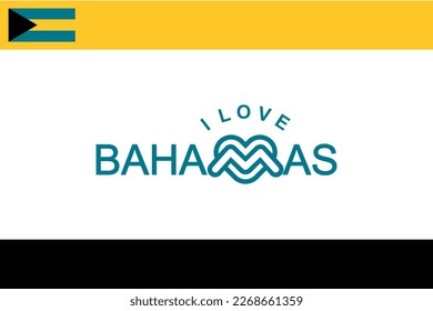 Vector is the word "I LOVE BAHAMAS". Yellow and black.