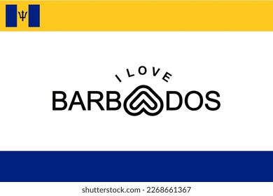 Vector is the word "I LOVE BARBADOS". Yellow and Blue.