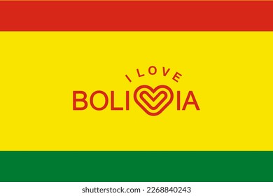 Vector is the word "I LOVE BOLIVIA". Red and YELLOW