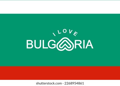 Vector is the word "I LOVE BULGARIA". Red, Brown and White.