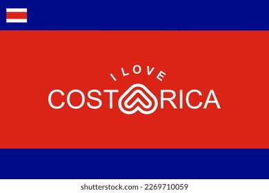 Vector is the word "I LOVE C O S T A R I C A". Red and Blue.