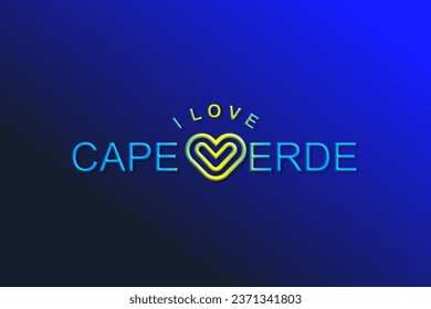 Vector is the word "I LOVE CAPE VERDE". Rounded, outline and elegant