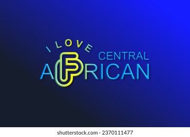 Vector es la palabra "AMO AL ÁFRICA CENTRAL". Redondo, contorno y elegante