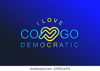 Vector es la palabra "AMO EL CONGO DEMOCRÁTICO". Redondo, contorno y elegante
