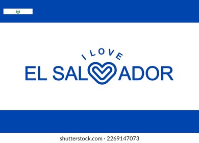 Vector es la palabra "I LOVE E L SALVADOR". Azul elegante.