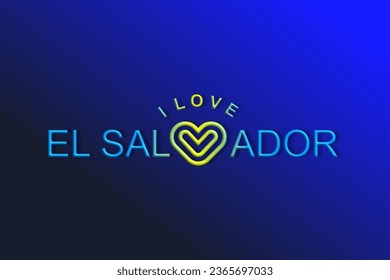 Vector is the word "I LOVE EL SALVADOR". Rounded, outline and elegant.