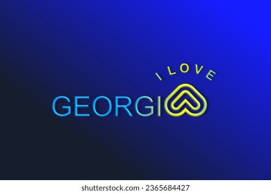 Vector is the word "I LOVE GEORGIA". Rounded, outline and elegant.