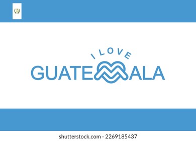Vector es la palabra "AMO GUATEMALA". Azul claro y blanco.