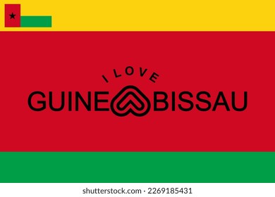 Vector ist das Wort "I LOVE GUINEA BISSAU". Gelb, rot und grün.