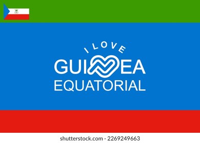 Vector is the word "I LOVE GUINEA EQUATORIAL". Red, BLUE and orange.