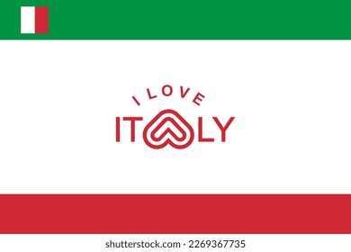 Vector is the word "I LOVE ITALY". RED AND GREEN.