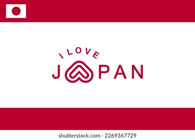 Vector is the word "I LOVE JAPAN". RED AND WHITE.