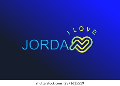 Vector es la palabra "AMO A JORDANIA". Redondo, contorno y elegante