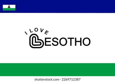 Vector is the word "I LOVE LESOTHO". BLUE, GREEN AND WHITE.