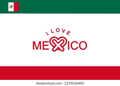 Vector is the word "I LOVE MEXICO". RED, BROWN AND WHITE..