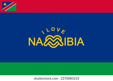 Vector is the word "I LOVE NAMIBIA". RED, GREEN AND BLUE